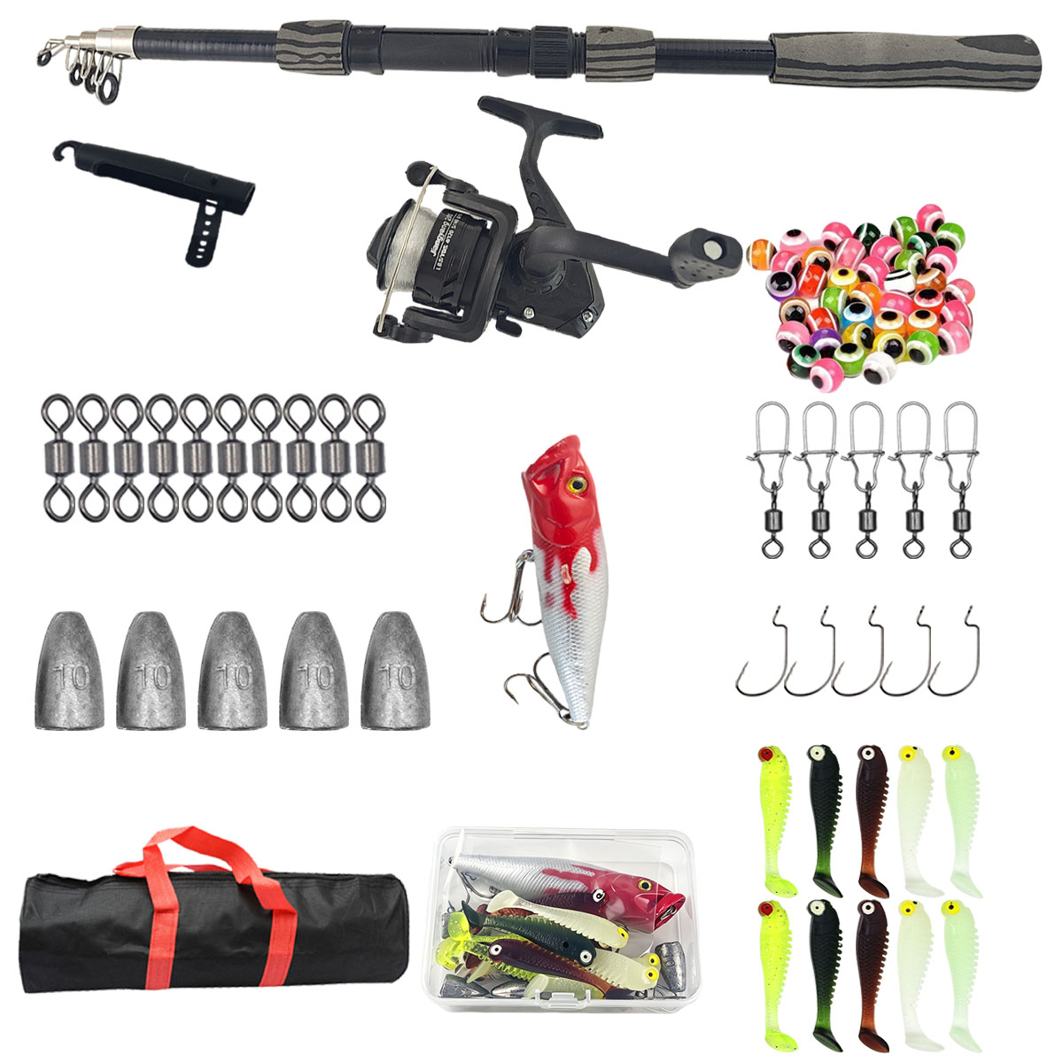 Fishing Rod Spinning - Kit Canna da Pesca Telescopica Portatile
