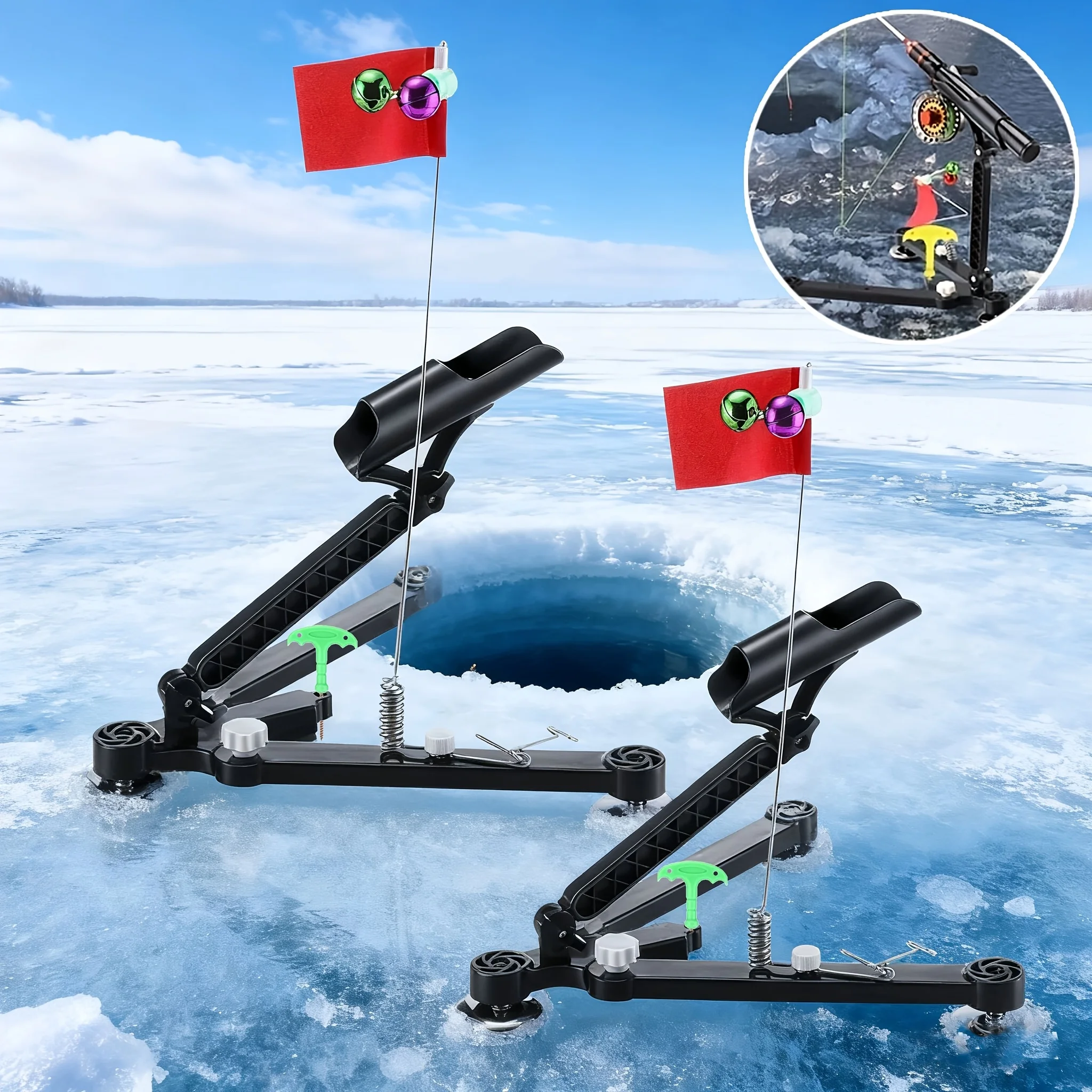 Fishing Rod Ice - 1 set di supporti per canne